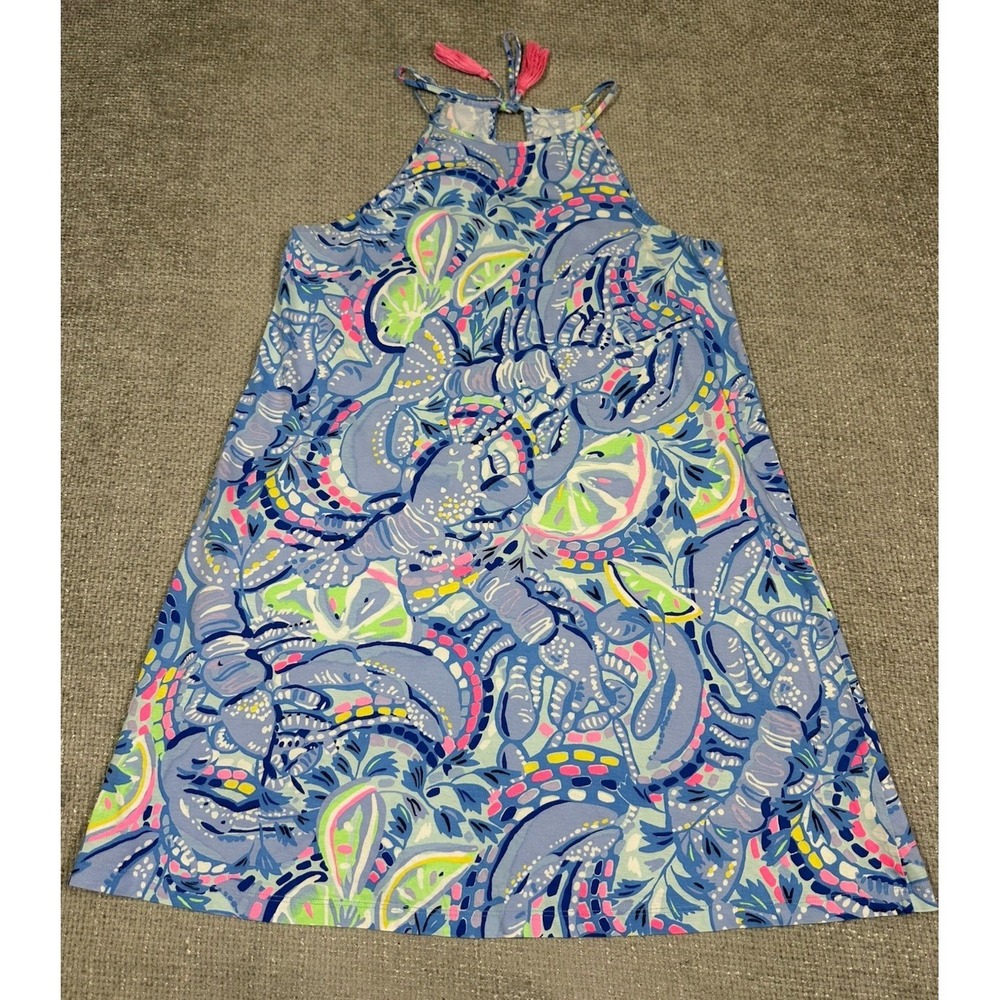 Lilly Pulitzer Margot Swing Dress Womens Small Blue Peri Pinch Summer Tank Beach